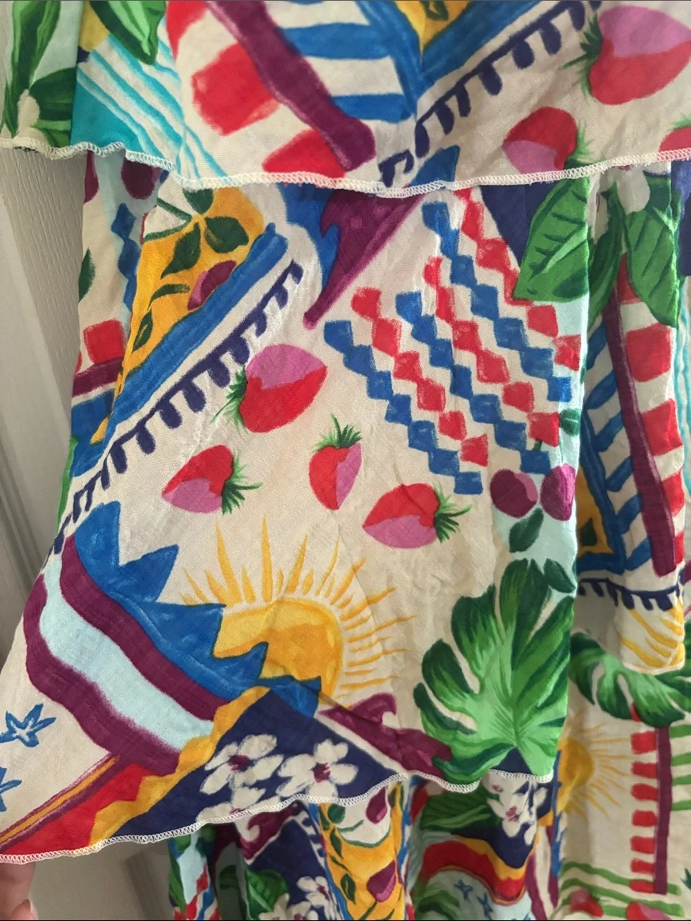 Blakeley S/M Tropical Multi-Color Tiered Maxi Dress
